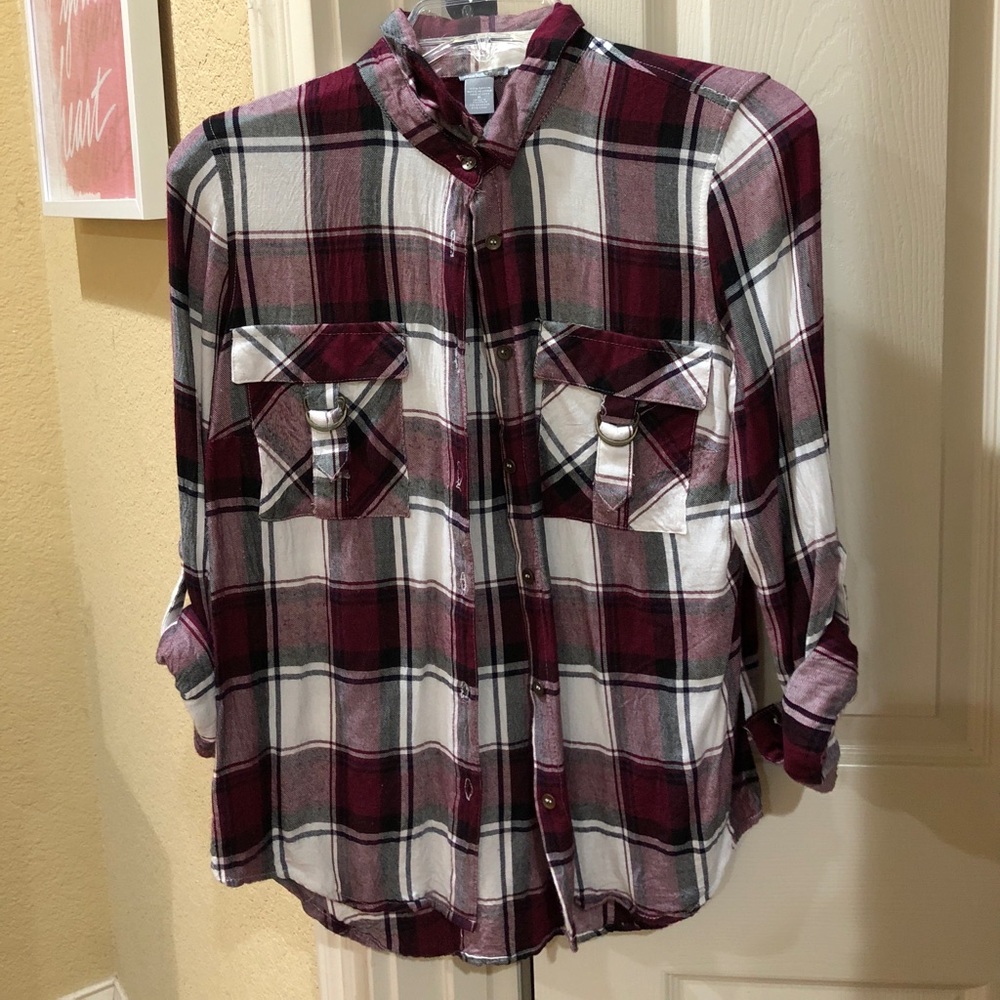 Burgundy flannel!