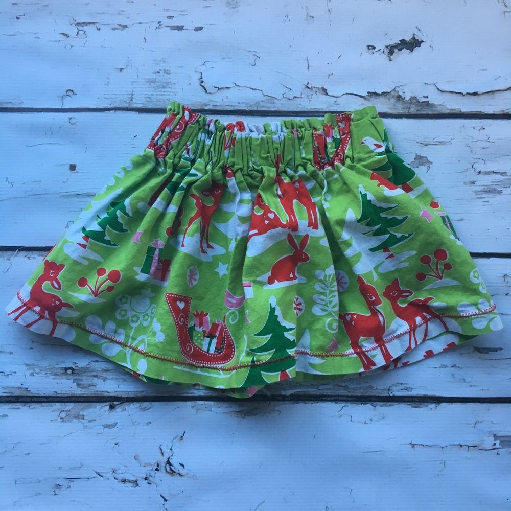 Handmade Christmas skirt. Fits 18 month to 2t.