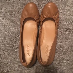 NWOT J Crew Tan Leather Flats
