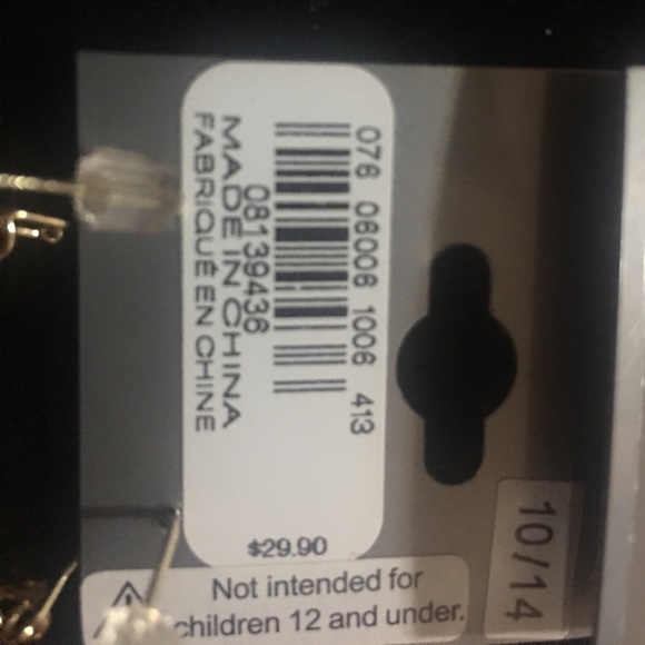 Express gold drape long earrings with crystals NWT - Picture 4 of 4