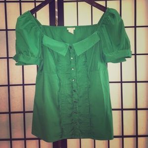 Anthropologie Odille green blouse size 4