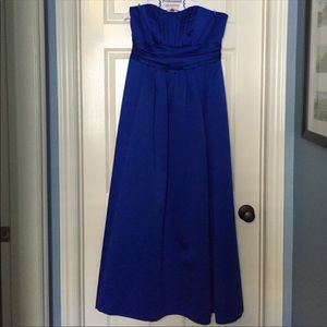 Royal blue David’s bridal formal dress
