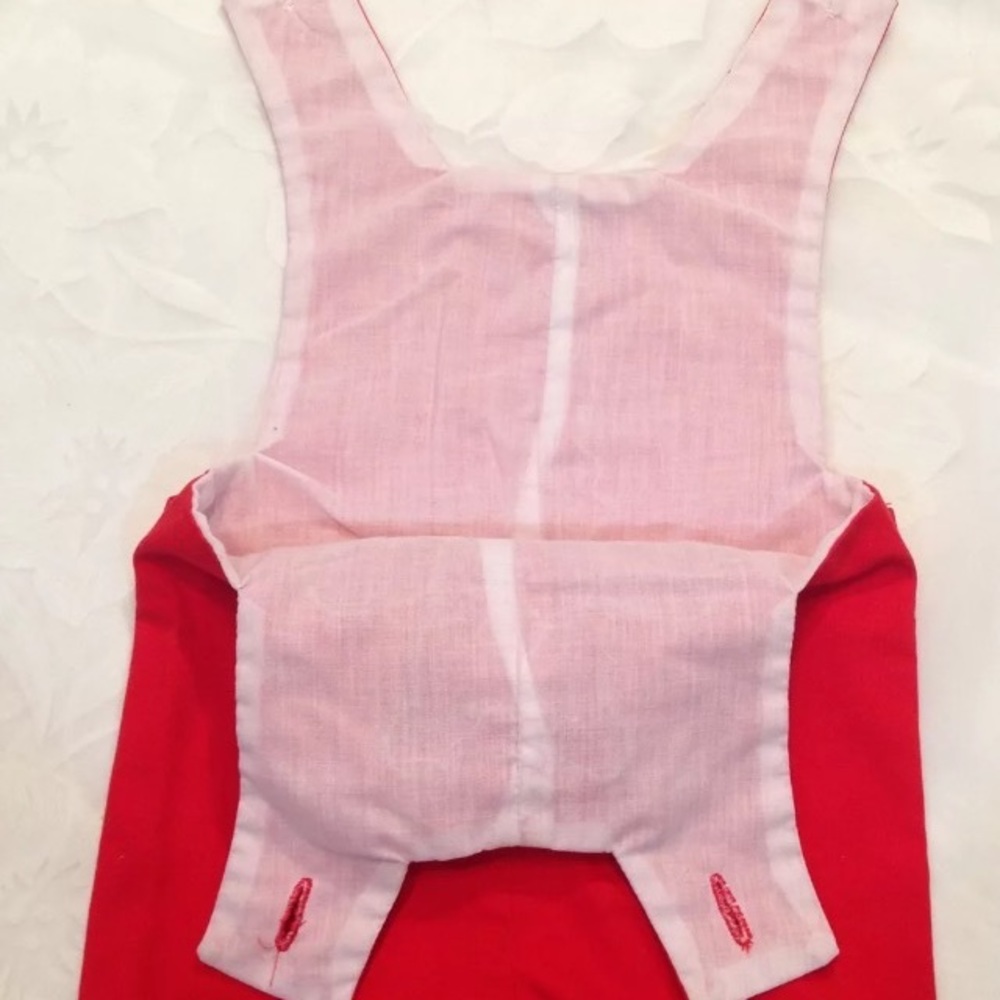 π2 X HPπ Vtg Red Romper With Teddy Bear 9-12 Mos - Picture 4 of 4