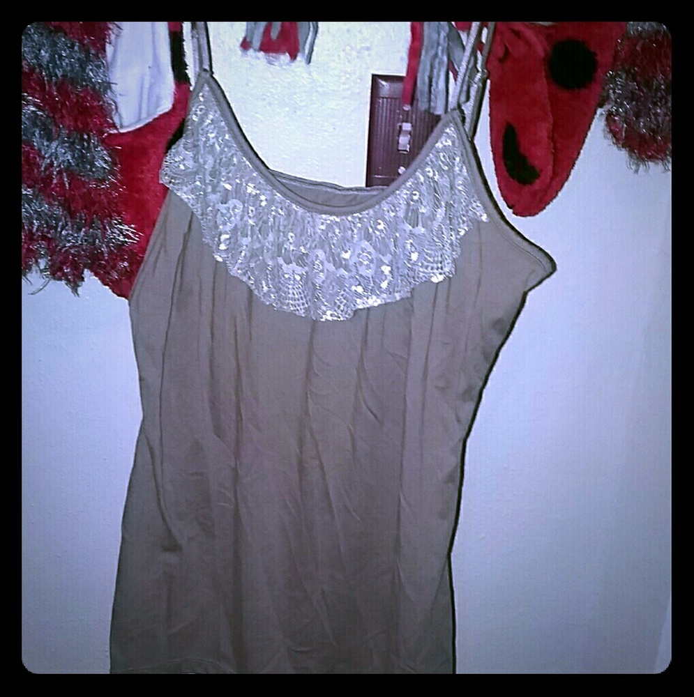 Tank brown lace