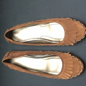 Nine West ballet flat brown suede 8m