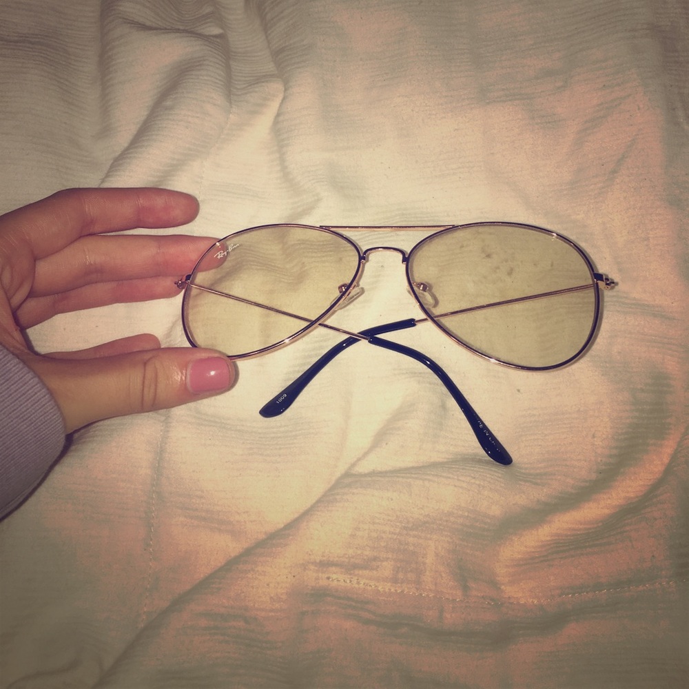 RAY-BAN ROSE GOLD CLEAR GLASSES