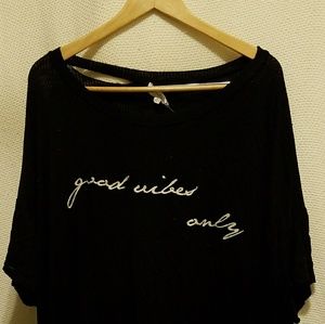 Distressed Good Vibes Only Top