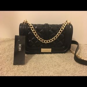 BCBG Brand new black and gold quilted crossbody