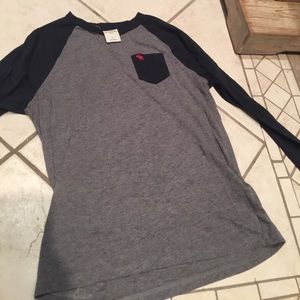 Grey and blue Abercrombie kids t shirt