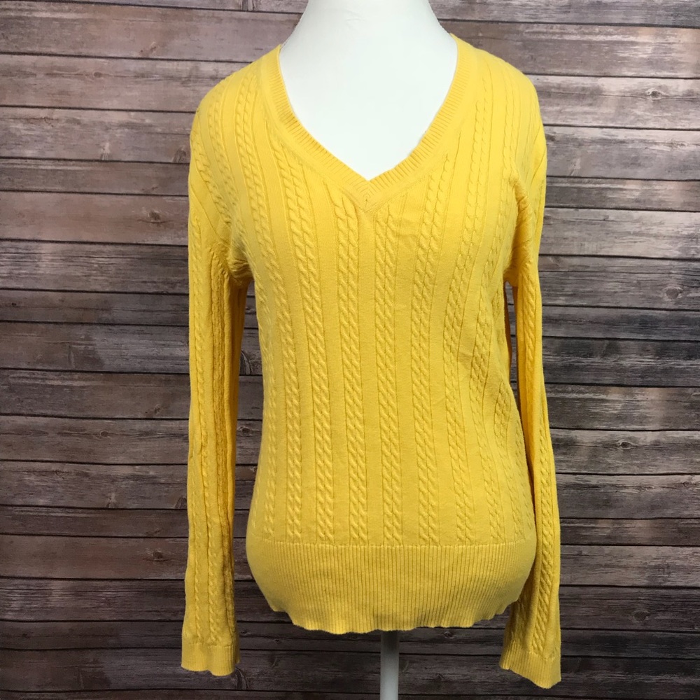 🛍Yellow Tommy Hilfiger V Neck Sweater XL