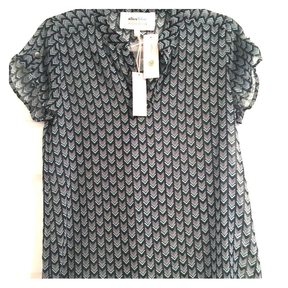 Printed short sleeve blouse