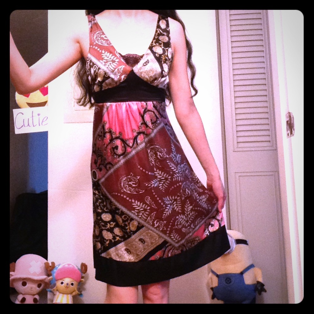 Forever 21 Patchwork Skater Dress, size S