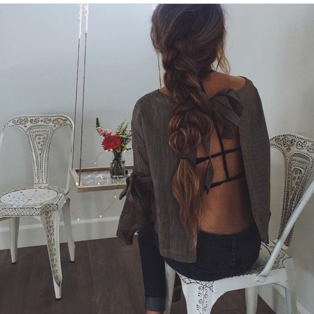 Free people so obvious blush longsleeve open back