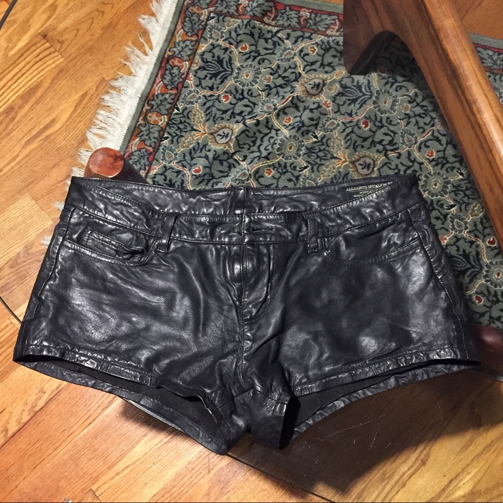 All Saints genuine leather shorts size 29