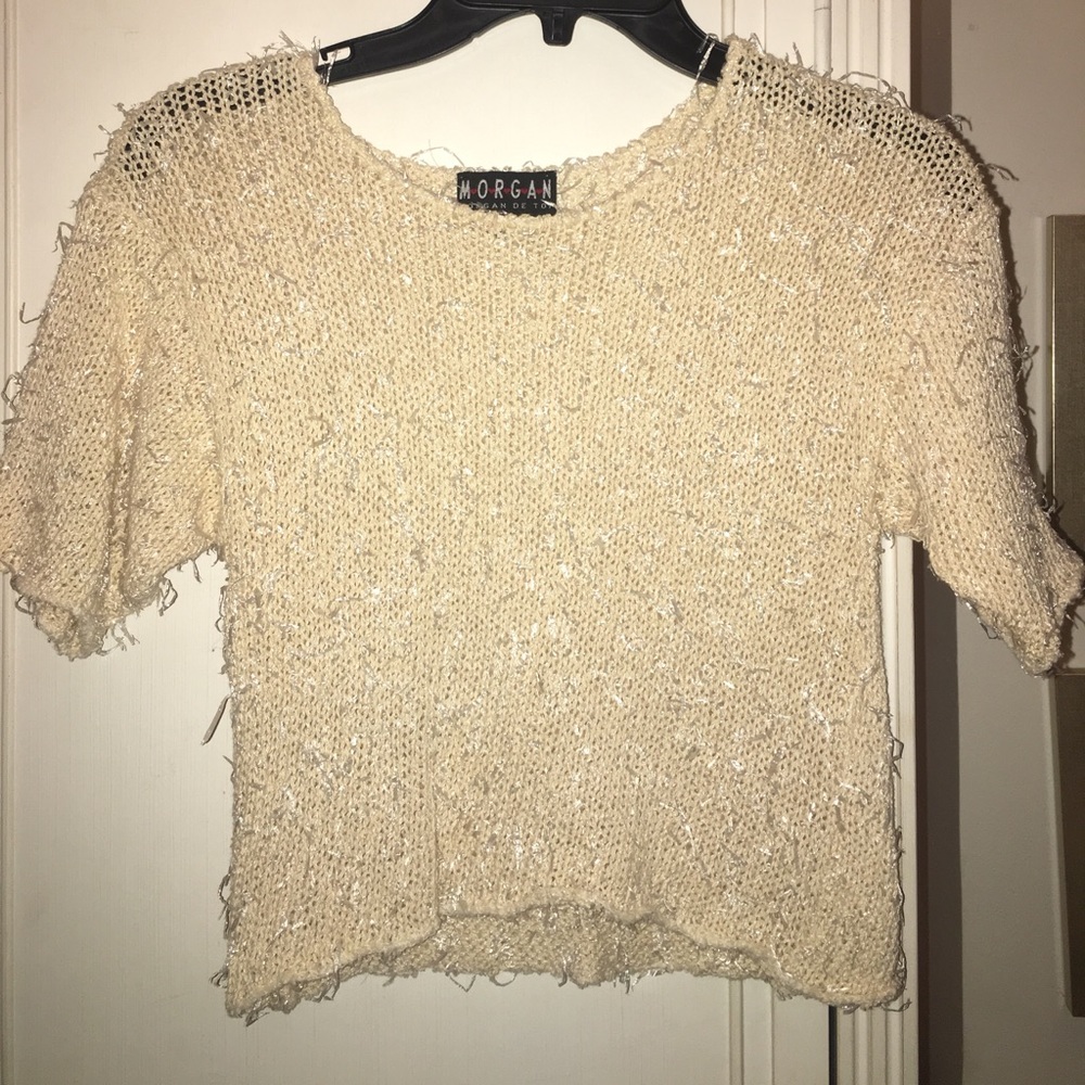 MORGAN cropped knit topped in size S