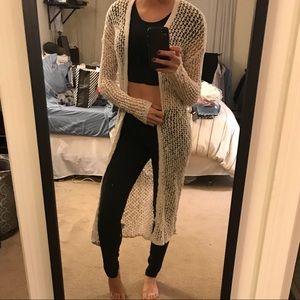 American Eagle long crochet cover up cardigan