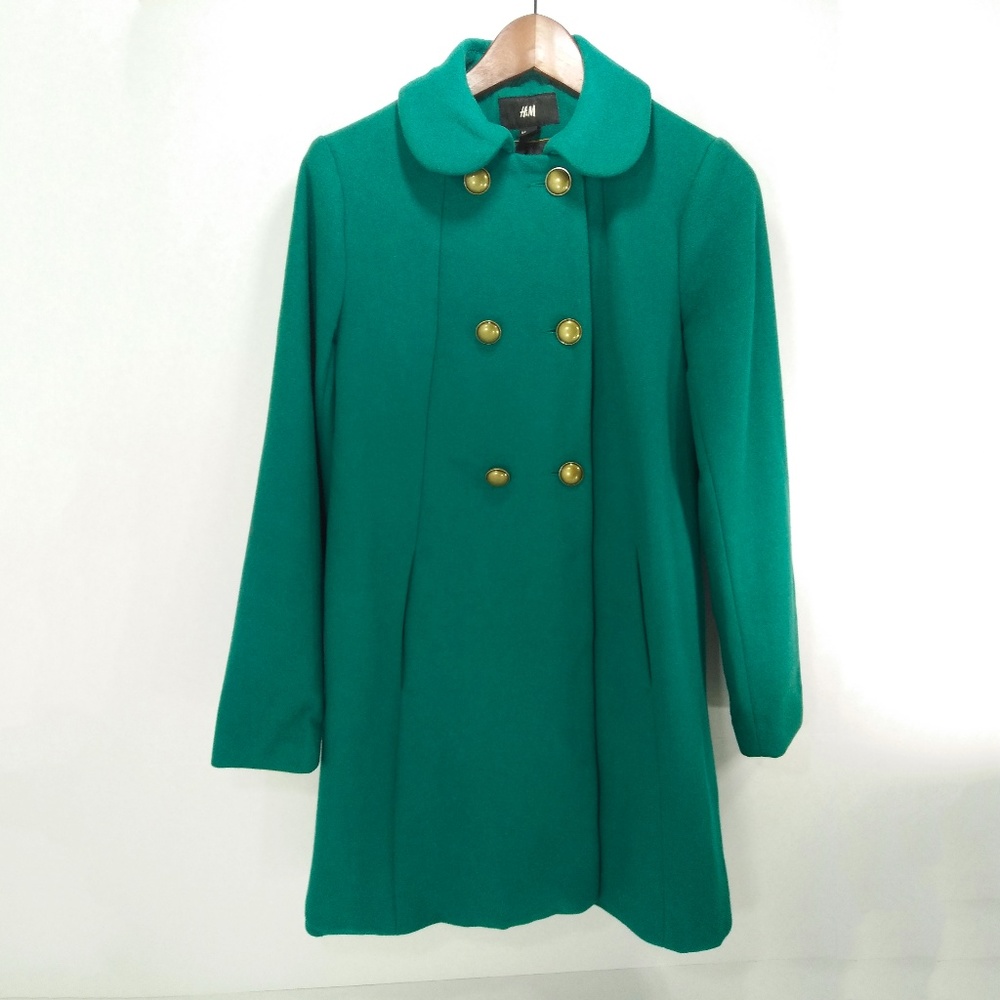 H&M Teal Wool Coat