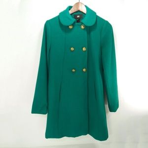 H&M Teal Wool Coat