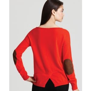 Red Autumn Cashmere elbow patch sweater