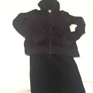 Velour jogging suit .