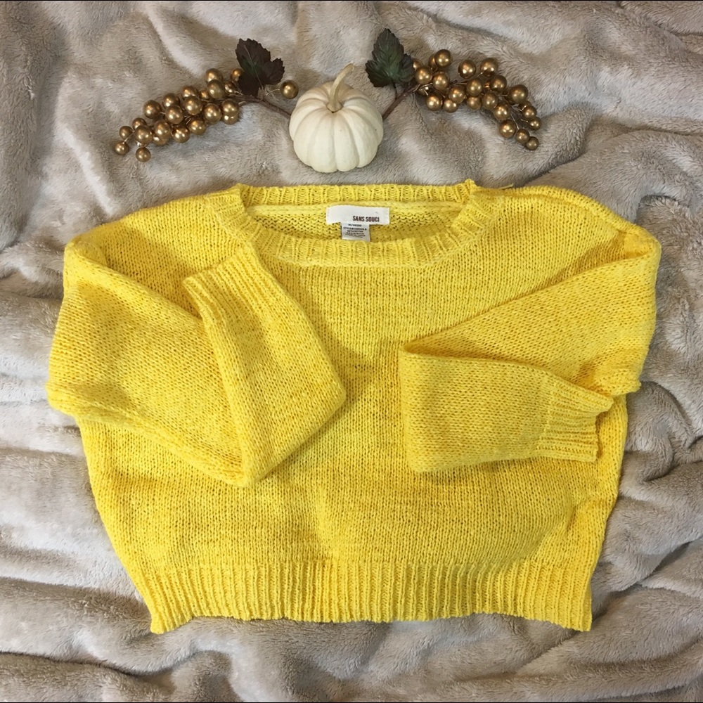 Yellow Cropped Sweater