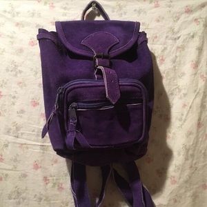 purple suede backpack
