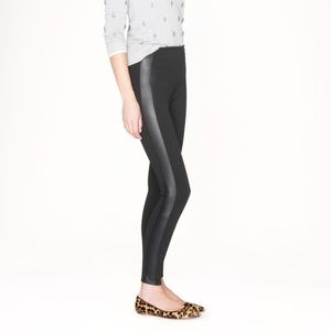J. Crew pixie leather leggings 2 tuxedo stripe