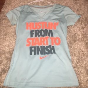 Nike "hustling from start to finish" shirt