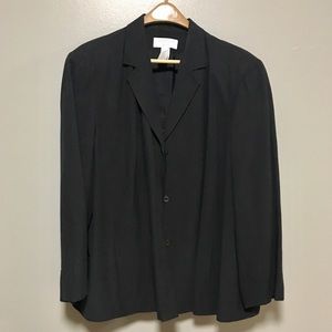Liz Claiborne Woman Petite Black Silk Suit Jacket