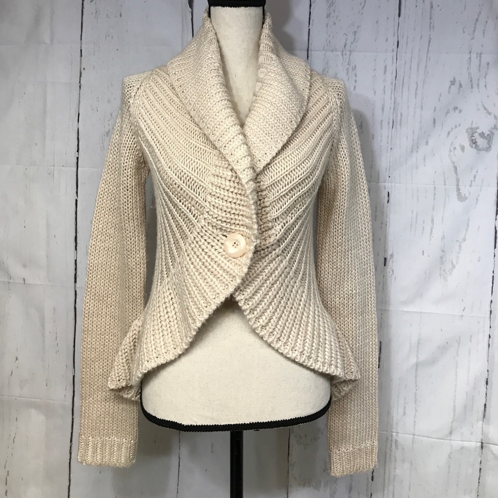 Zinga Size Medium   Wool Blend Cardigan Sweater
