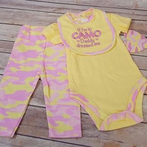 Yellow & Pink Camo 3 Piece Set
