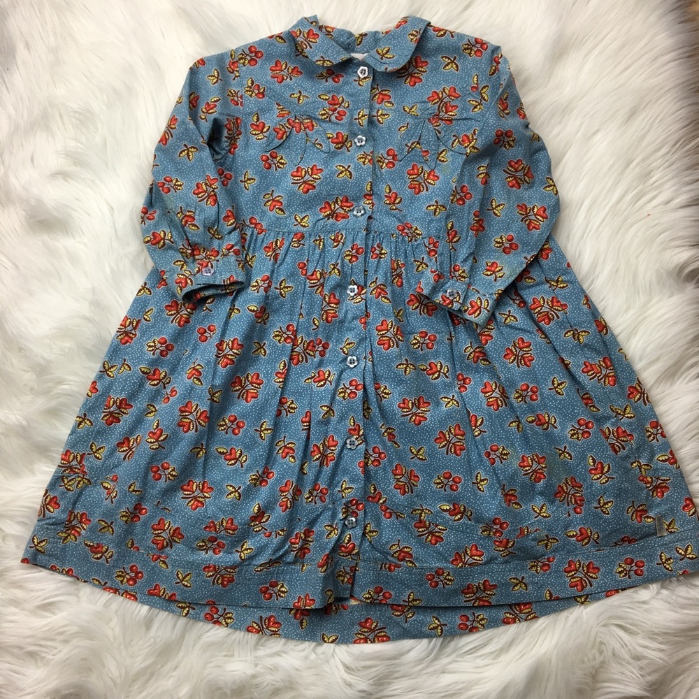 Oilily girls size 98 Floral long sleeve dress 3T