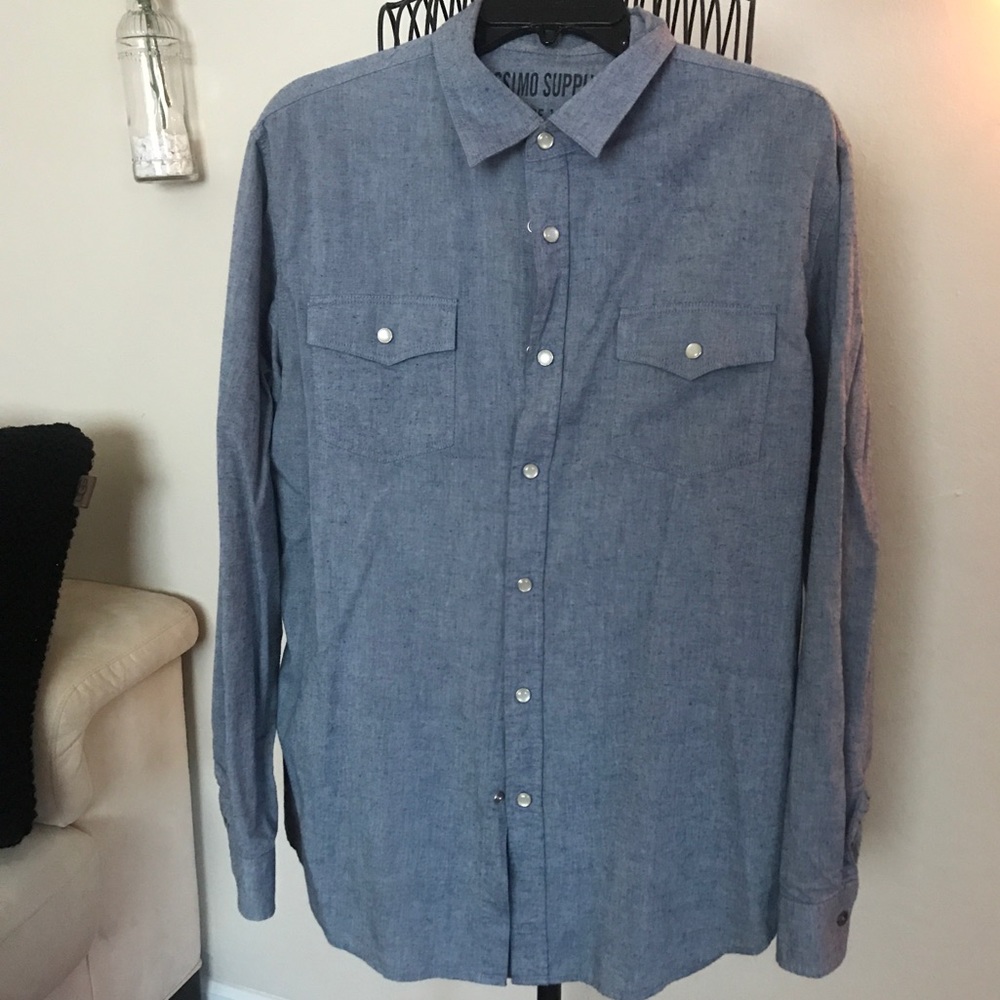 Blue button up shirt