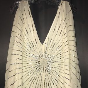 BCBG Sequin white blouse