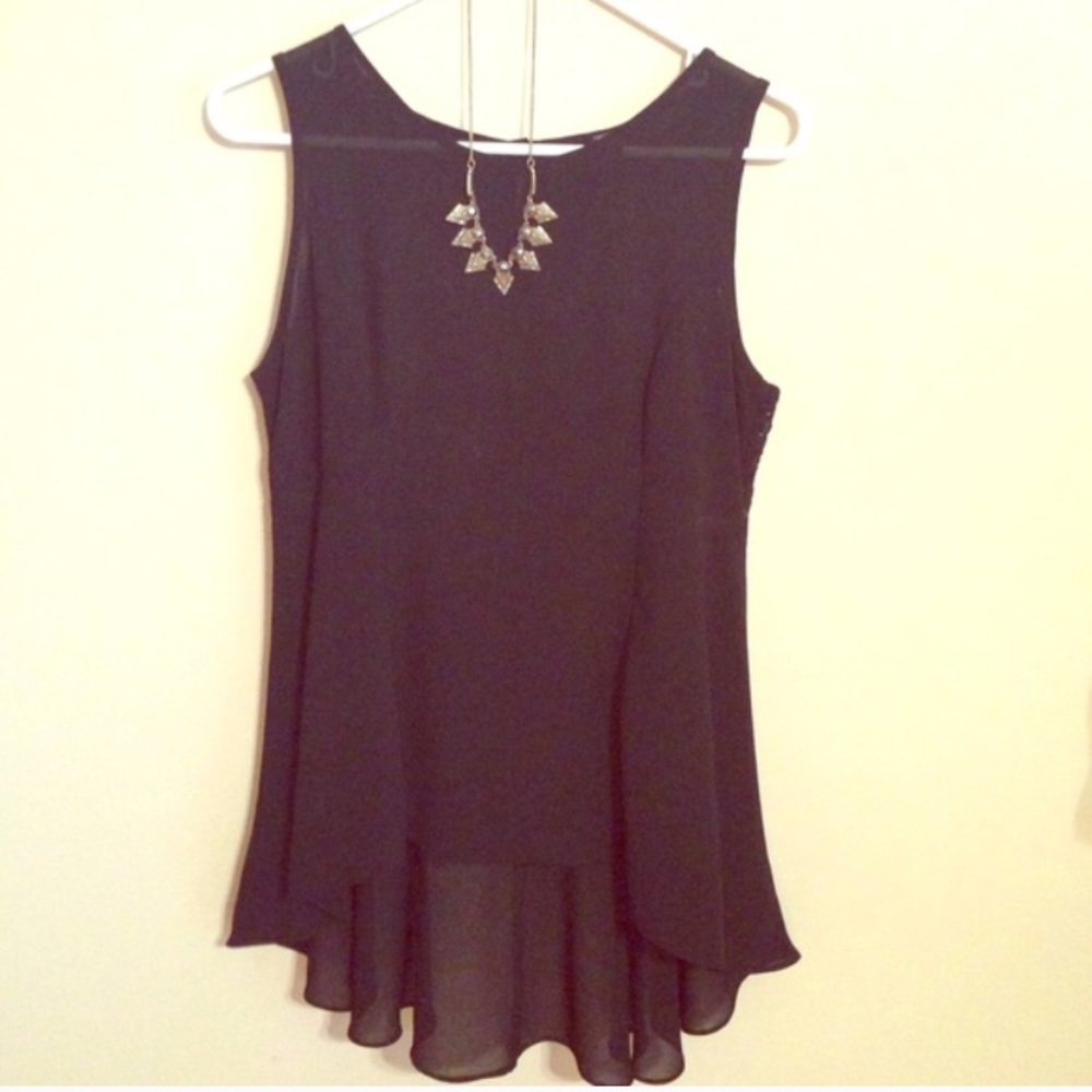 High-Low Lace Back Peplum