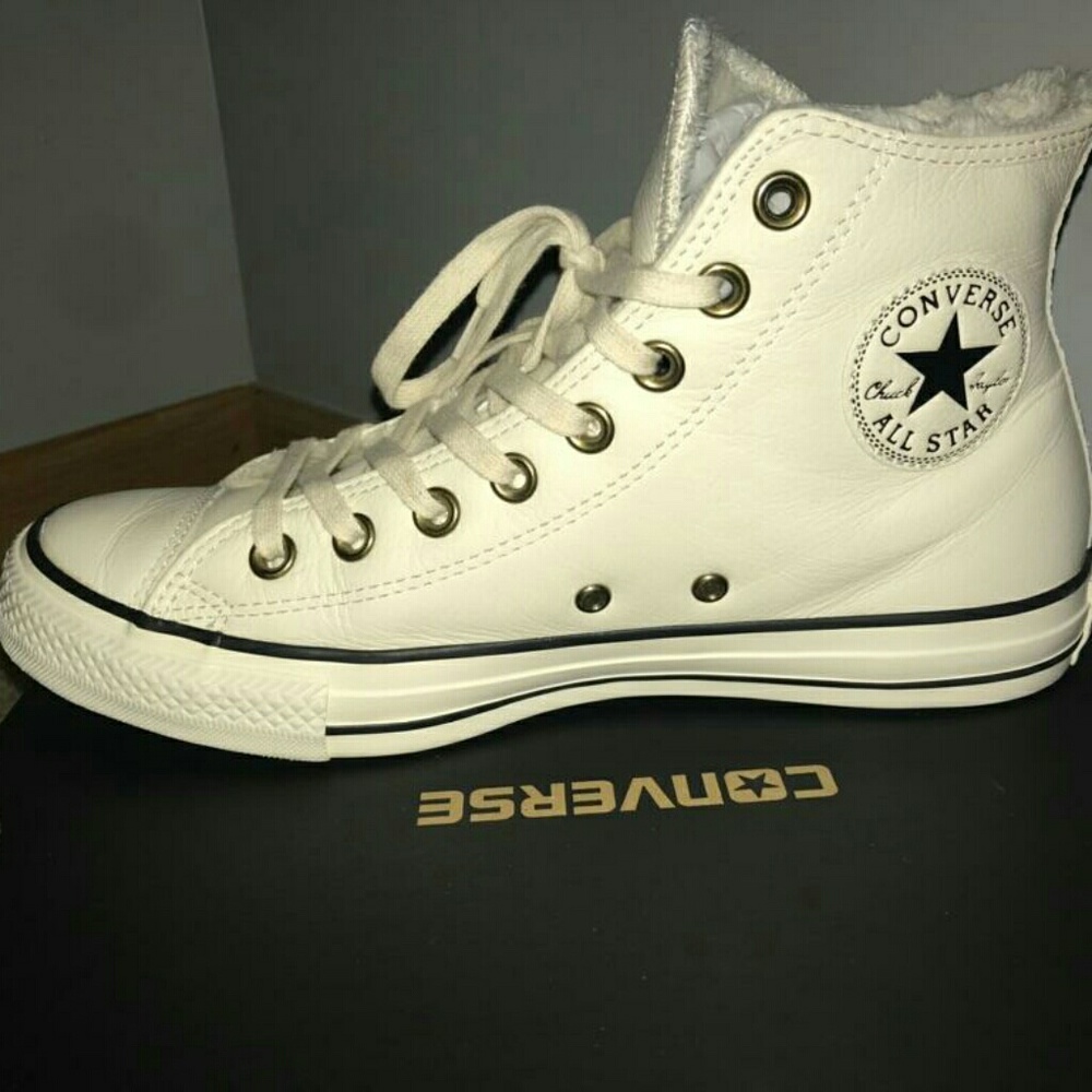 White leather Converse