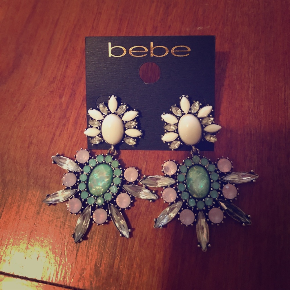 Bebe opal stone sunburst earrings