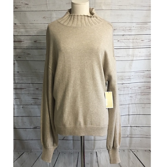 Michael Kors Large mock neck sweater oatmeal/beige - Picture 1 of 8