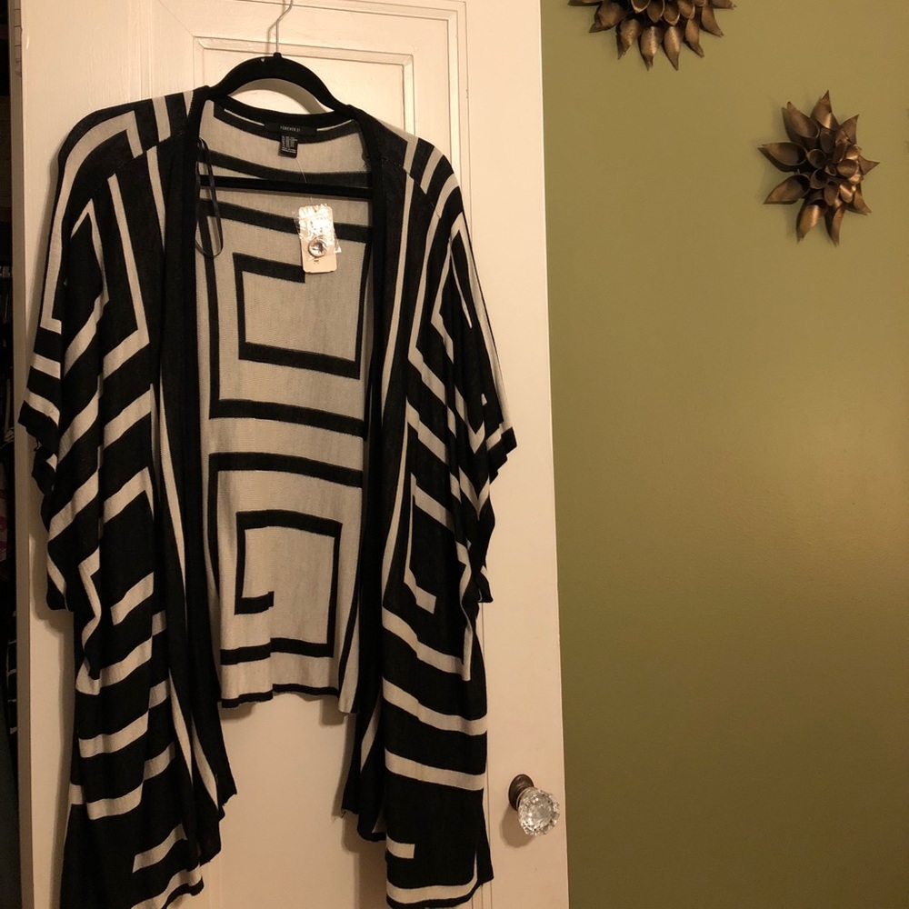 Forever 21 color block geometric pattern sweater
