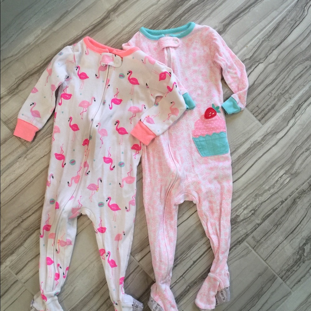 Carter’s, Zip Footed Cotton PJ’s.  Set of 2. 12M