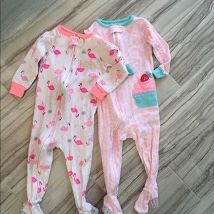 Carter’s, Zip Footed Cotton PJ’s.  Set of 2. 12M