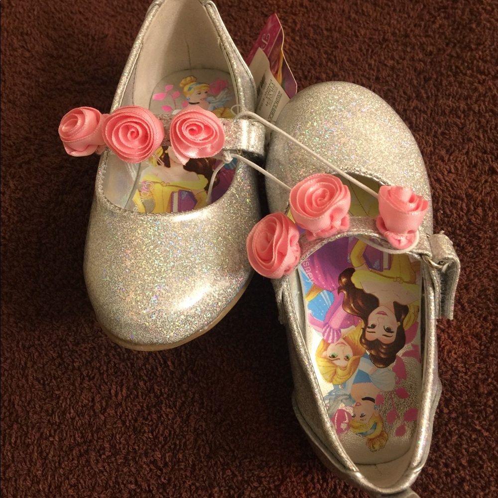 Girls silver & pink dress shoes