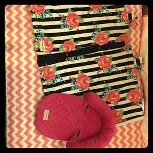 Car seat cover with newborn support.