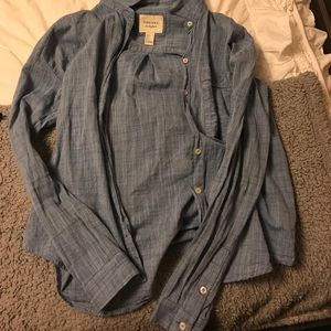 Super comfy lightweight blue button up long sleeve