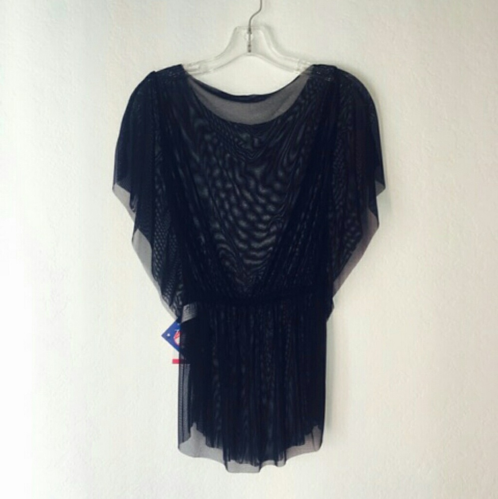 Mesh Cinched Waist Top Size XS