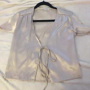 Brandy Melville Gold Silky Leesa Top