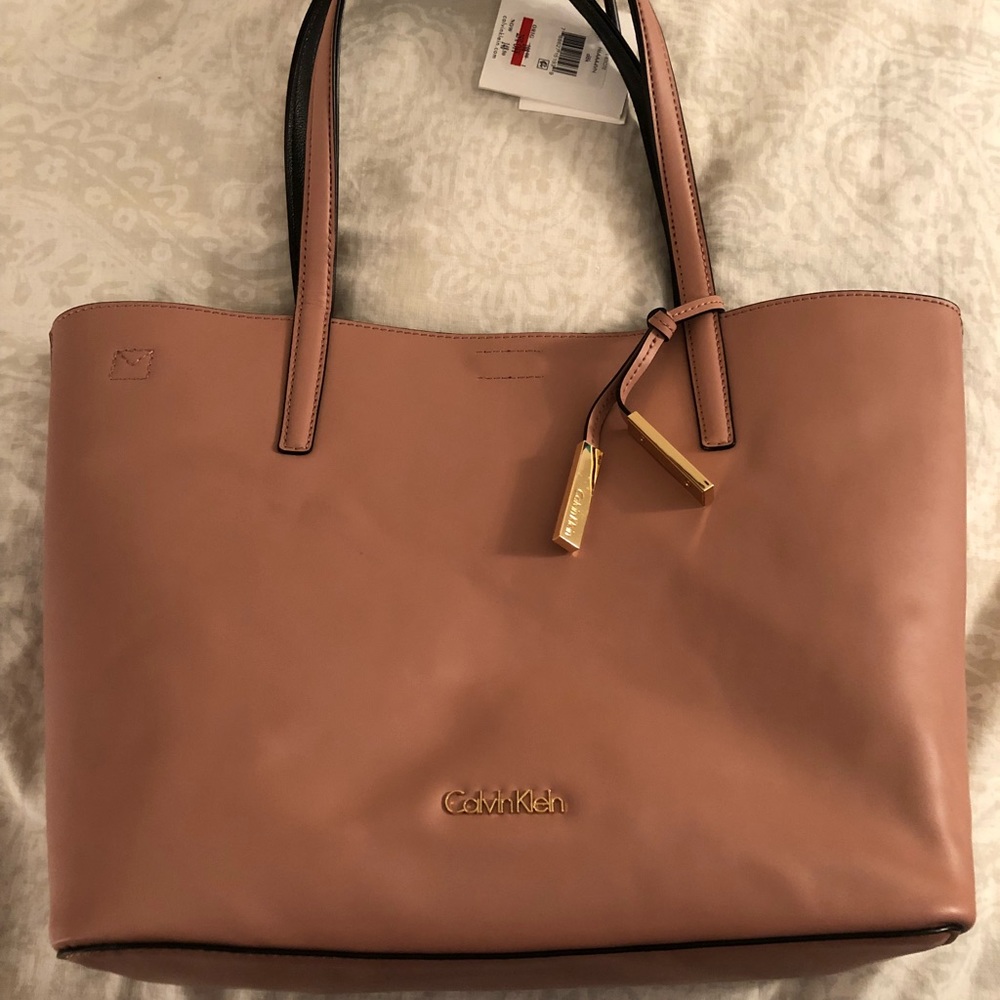 NWT Calvin Klein reversible black/pink tote