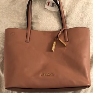 NWT Calvin Klein reversible black/pink tote