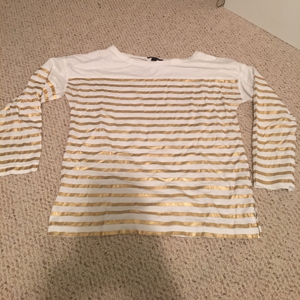 Gold metallic stripe tee