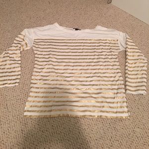 Gold metallic stripe tee